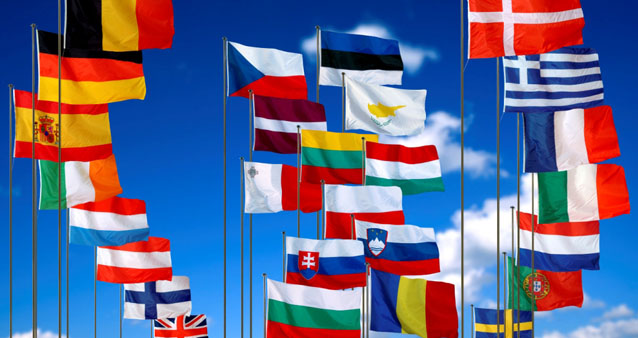 The National European flags in 2007